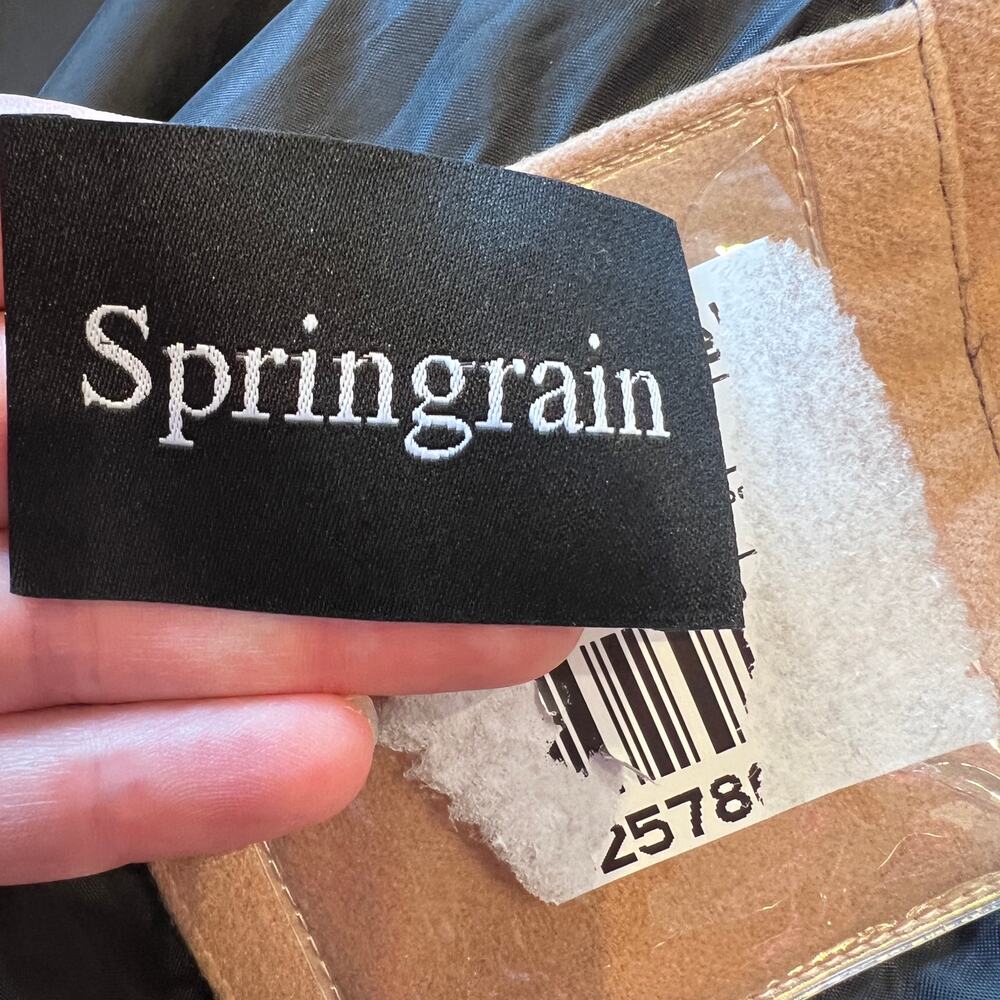 SPRINGRAIN Men's Wool Blend Single Breasted Trench Coat Size XXL In Khaki - Picture 7 of 9